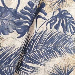 Cork Leather - Portuguese cork fabric - Tropical pattern 68x50cm / 26.77&#39;&#39;x19.69&#39;&#39;, (41)
