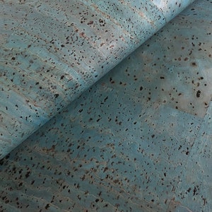 Tissu de liège par mètre, tissu de liège portugais Petroleum Blue 70x50cm / 26,77''x19,69'',