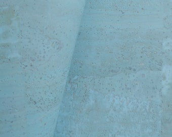 Tissu portugais en liège, 70 x 50 cm/ 26,77 x 19,69 pouces bleu clair