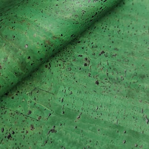 Cork Fabric - Portuguese cork fabric forest green Color 68x50cm / 26.77''x19.69''