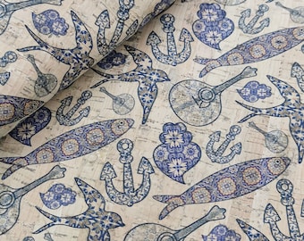 SCRAPS - Portuguese cork fabric, Printed pattern cork fabric (3)