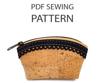 8,5cm PDF COIN PURSE Cork Fabric pattern