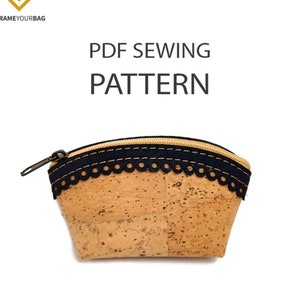 8,5cm PDF COIN PURSE Cork Fabric pattern