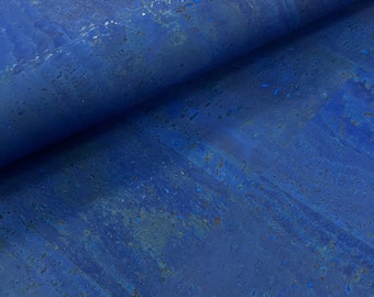 68 x 50 cm Royal Blau portugiesischer Korkstoff, Royal Blau Kork-Leder 77 cm x 19 cm