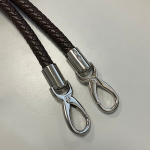 ハンドバッグ ブラウン PU レザーハンドルとシルバー金具