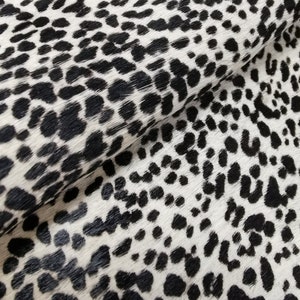 Dalmatian pattern leather on white background 6x4 in cut piece (15x10 cm)  1.7mm thick