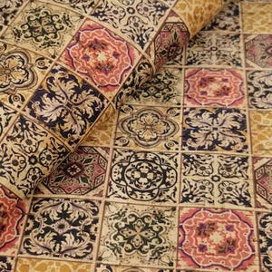 100x140cm Cork leather, green product, Portuguese cork fabric, Printed pattern (70)
