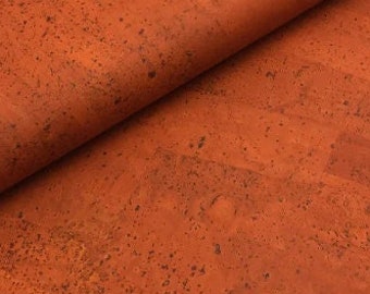 100x136cm Cork leather, green product, Portuguese cork fabric orange