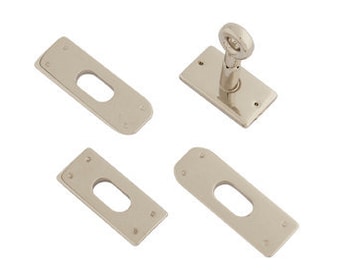 Silver clutch lock /CHIUSURE CON GIRELLO/ clutch purse lock /twist lock/ 41mmx19mm  ( va00199) - FL06