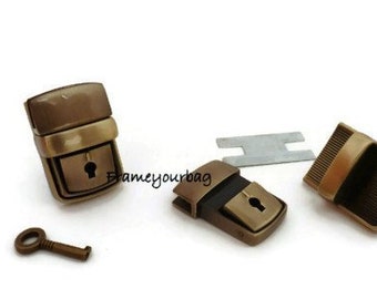 Anti bronze clutch lock /latch lock / latch/ clutch purse lock / tongue lock /Purse lock / 28x44mm TC08