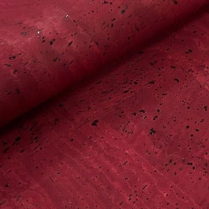 100x136cmCork leather, green product, Portuguese cork fabric Bordeaux