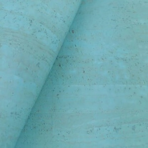 100x136cm Cork leather, green product, Portuguese cork fabric light blue