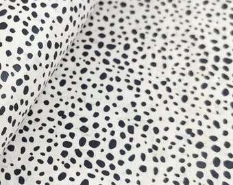 Cork Fabric - Portuguese cork fabric, Portuguese Dalmatian print 68x50cm / 26.77''x19.69'' (412)
