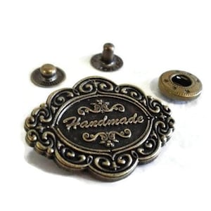 2 set 35mm snap button Snap Fastener Handmade Logo - SB04