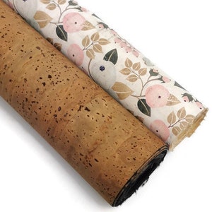Cork Fabric Bundle - 35X50cm of White Garden (246) and 35X50cm of Tabac cork fabric Pack