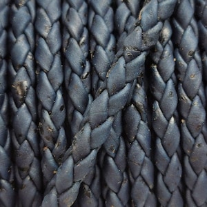 Cork Cording - 5mm Bolo Braided Genuine Cork Cord by the yard , Blue cork lace (European product) REF-