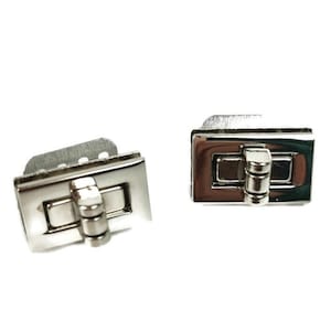 Twist Lock - 2 Pcs 23x14mm Silver color twist-locks Purse Flip Locks FL16
