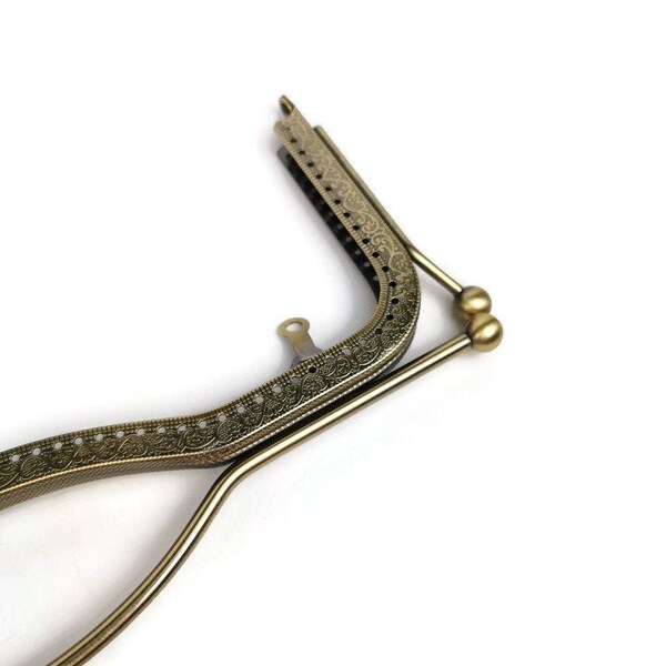 27 cm=10,63 in Antique brass color  sewing purse frame F27/3008