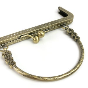 Marco para bolso de mano de latón antiguo de 18 cm para coser F20/1196