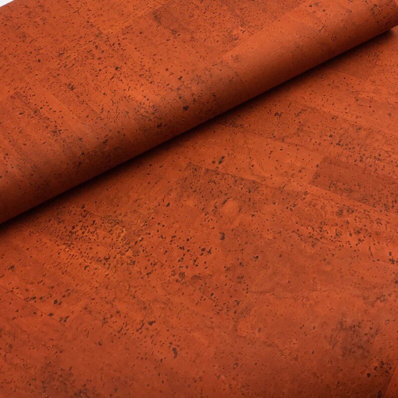 Portuguese cork fabric Orange 68x50cm / Etsy