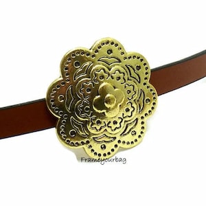 10% OFF2 flower 40mm engrave spacer finding Antique golden for leather cord and silk ribbons( ZK266)