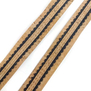 Platte natuurkurkstrook 18 mm met zwart en natuurkurk