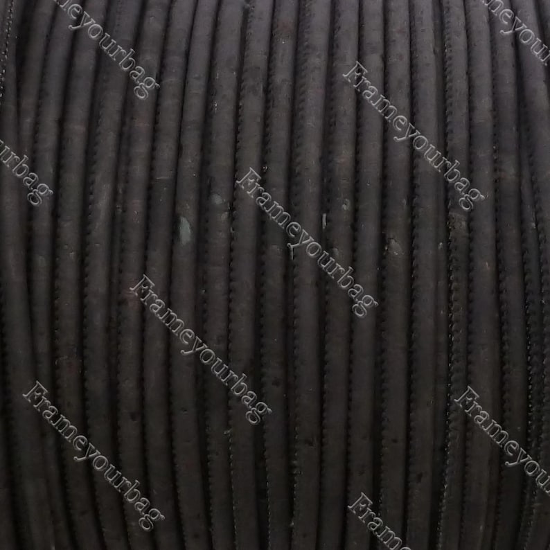 1m Portuguese cork Leather Cord 5mm black REF-136