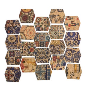 Cork Scrap Diamond Shape, 20pcs cork fabric samples Random - SCRAP Cork Fabric Assortment- DIY JEWELRY