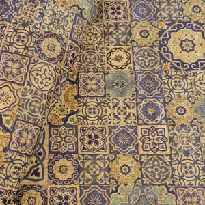 100x140cm Cork leather, green product, Portuguese cork fabric, Printed pattern (8)