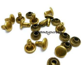 9 mm Rivets and Studs for Handbags, Belts, Carrying Bags, Suitcases, Shoes 50 sets per bag Anti brass RV05