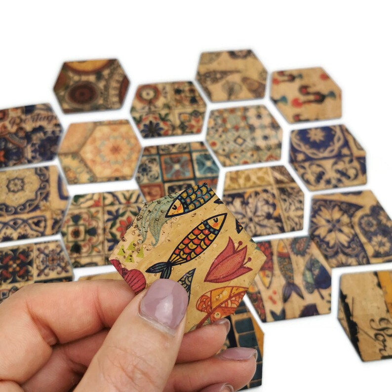 Cork Scrap Diamond Shape 20pcs Cork Fabric Samples Random Etsy