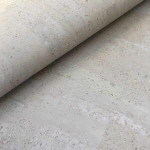 Tecido de cortiça - 68 x 50 cm Couro de cortiça português cinza claro 26,77''x19,69'',
