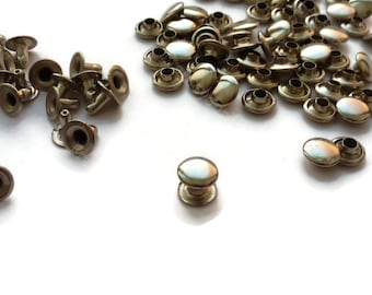 8 mm Rivets and Studs for Handbags, Belts, Carrying Bags, Suitcases, Shoes 50 sets per bag silver - RV10