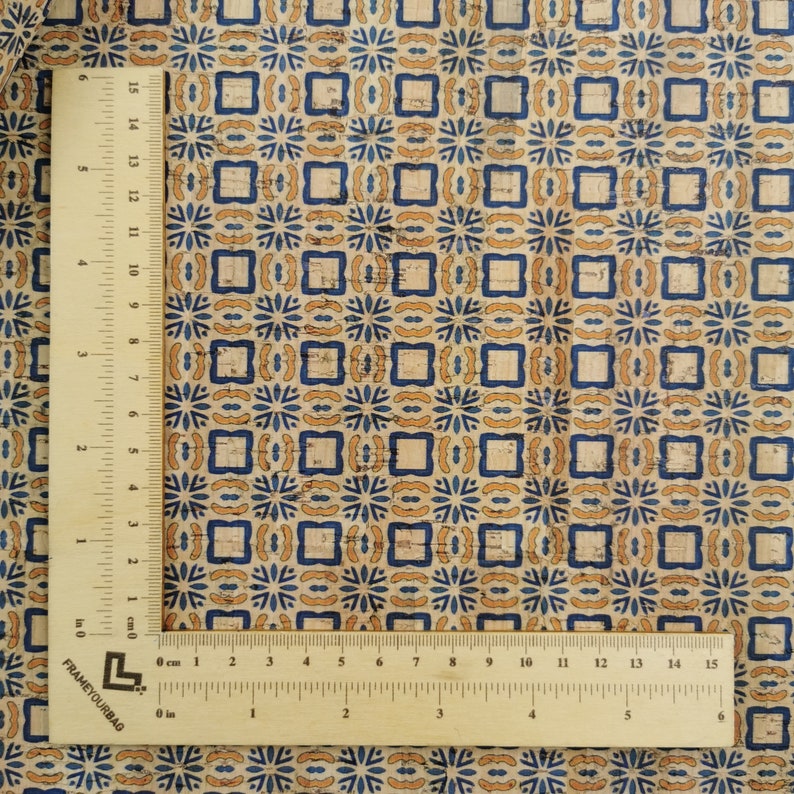 Portuguese Cork Fabric, Printed Pattern 68x50cm / 26.77''x19.69'', (5 ...