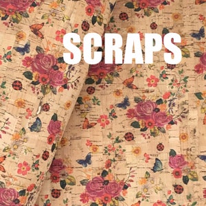 SCRAPS Korkläder, portugisiskt korktyg, tryckt mönster med små blommor (14)