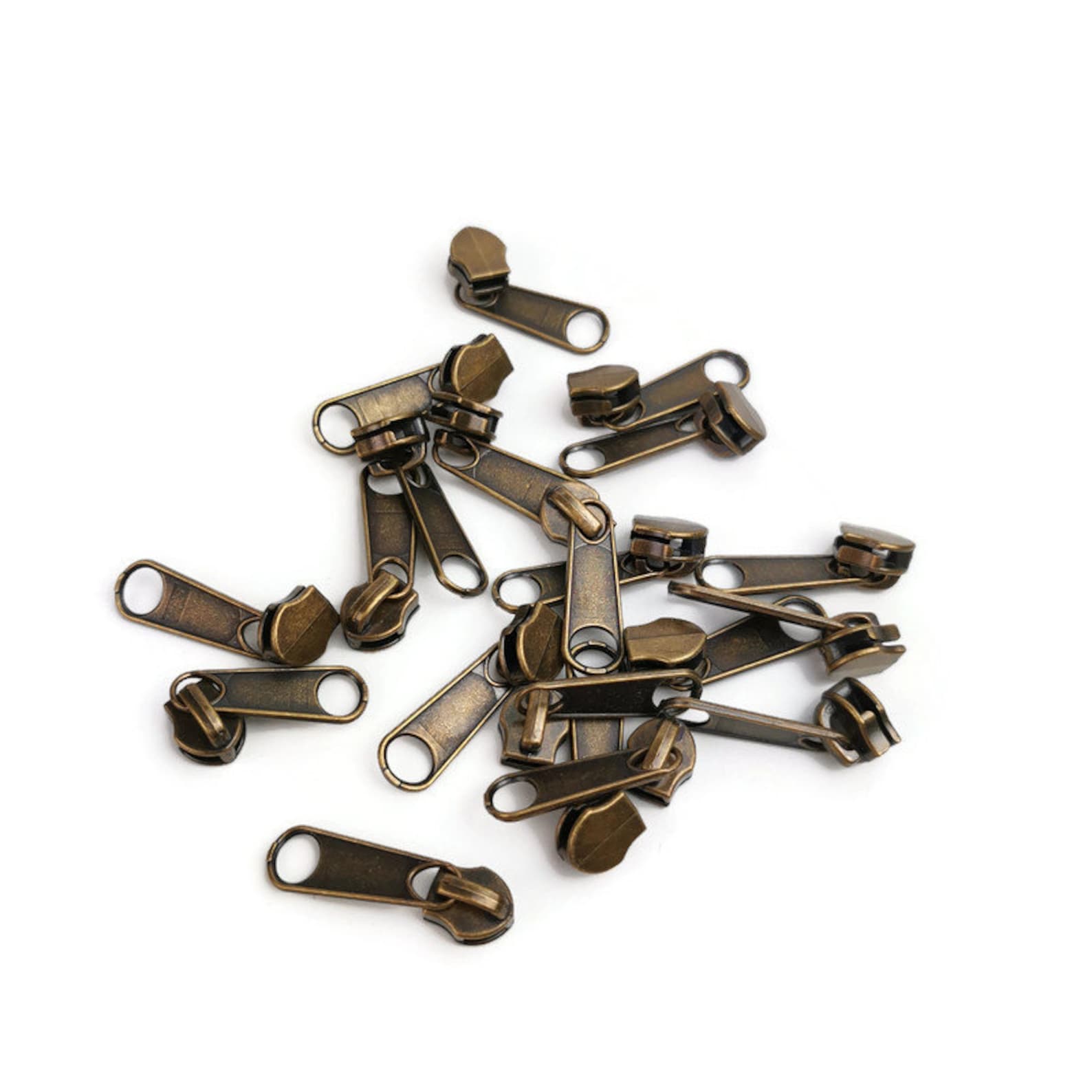 10 Antique Brass Zipper Pulls for 6 Nylon Coil Zipper by the Etsy Singapore