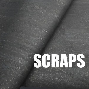 scrap - Cork Fabric  Dark Gray Portuguese cork Leather