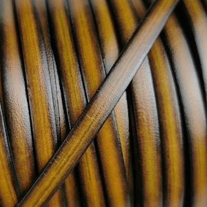 1 metro/3,28 ft-5 x 2 mm piatto Giallo del fuoco/nero per bracciali in pelle, artigianato, forniture (prodotto europeo)