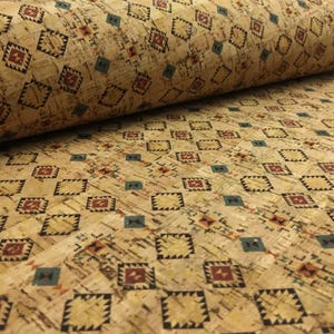 100x140cm Cork leather, green product, Portuguese cork fabric, Printed pattern (51)