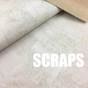 scrap White Portuguese cork fabric