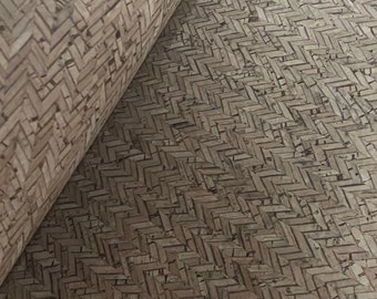SCRAP - Cork Fabric, Cork Fabric Herringbone natural - Portuguese cork leather