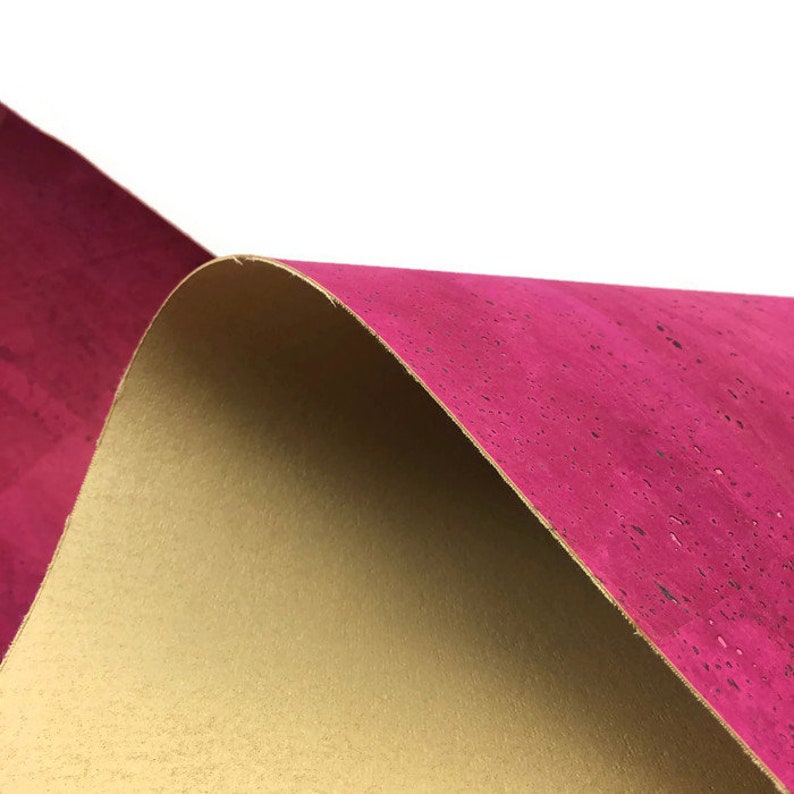 Cork Fabric Pink Fuchsia 50x68 cm Portuguese cork leather 27.50x20