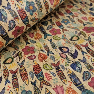 100x140cm Cork leather, green product, Portuguese cork fabric, Printed pattern (90)