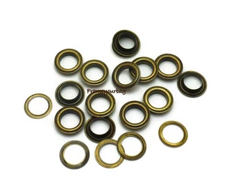 50 Sets  / 12mm ( Inner size ) Antique brass eyelets grommet - EG04