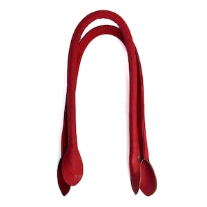 Deep Red Cork Fabric Handbag Handles: 55cm Bag Making Supplies