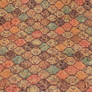 100x140cm Cork leather, green product, Portuguese cork fabric, Printed pattern (63)