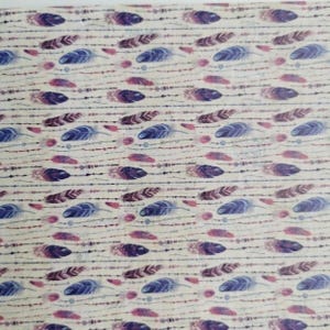 Tela de corcho portugués de 15,5 x 11 cm (6,1 x 4,3 pulgadas), estampado de plumas sobre corcho rústico blanco (J045)