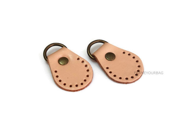 Pair of 2 pcs Leather D ring Tabs for bag handles round Etsy