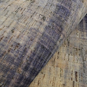 68 x 50 cm ポルトガル製コルク生地、ウォッシュドジーンズコルクレザー / 26.77''x19.69''、(257)