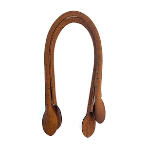 1 par de asas de bolso enrolladas de tela de corcho marrón canela de 55 cm, suministros para asas de bolso de corcho, sin agujeros de costura